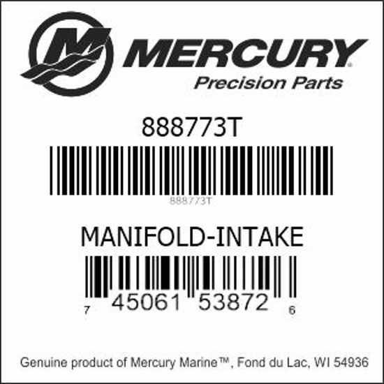 Bar codes for Mercury Marine part number 888773T
