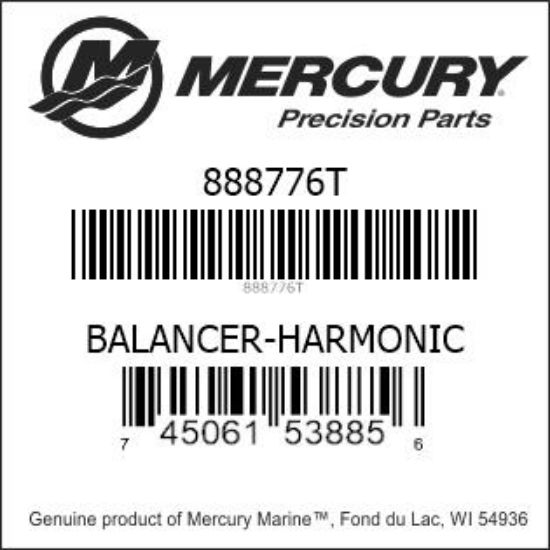 Bar codes for Mercury Marine part number 888776T