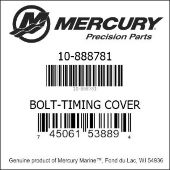 Bar codes for Mercury Marine part number 10-888781
