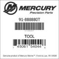 Bar codes for Mercury Marine part number 91-888880T