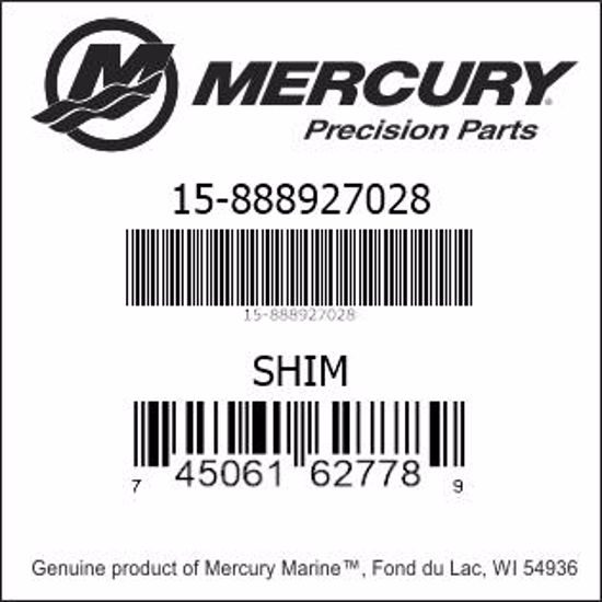 Bar codes for Mercury Marine part number 15-888927028