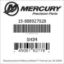 Mercury Marine part number 15-888927028 SHIM Bar codes for Mercury Marine part number 15-888927028
