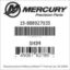Mercury Marine part number 15-888927035 SHIM Bar codes for Mercury Marine part number 15-888927035