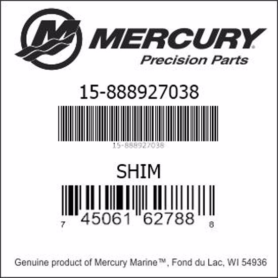 Bar codes for Mercury Marine part number 15-888927038