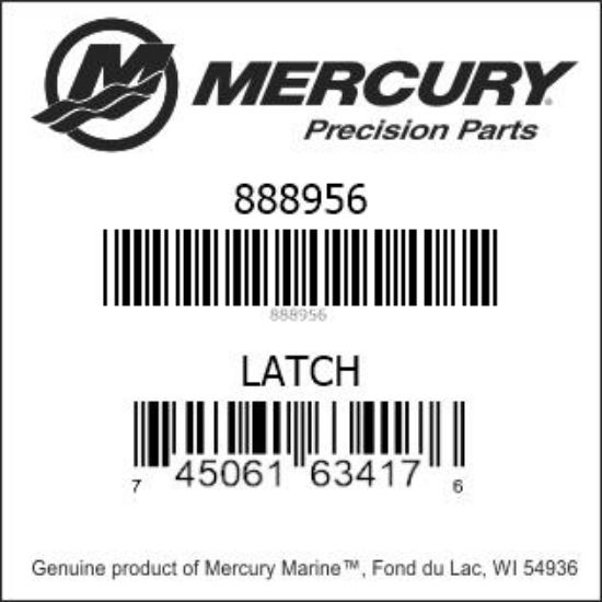 Bar codes for Mercury Marine part number 888956