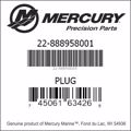 Bar codes for Mercury Marine part number 22-888958001