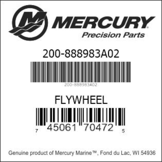 Bar codes for Mercury Marine part number 200-888983A02
