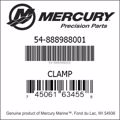 Bar codes for Mercury Marine part number 54-888988001