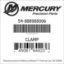 Mercury Marine part number 54-888988006 CLAMP Bar codes for Mercury Marine part number 54-888988006