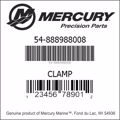 Bar codes for Mercury Marine part number 54-888988008