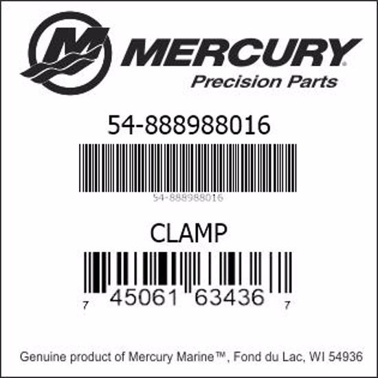 Bar codes for Mercury Marine part number 54-888988016