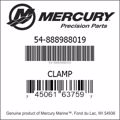 Bar codes for Mercury Marine part number 54-888988019