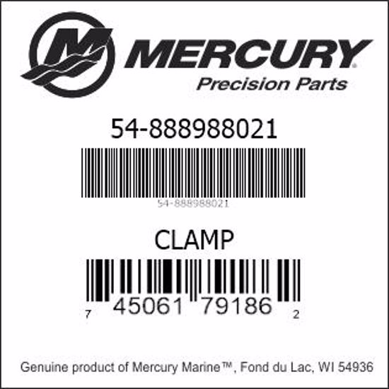 Bar codes for Mercury Marine part number 54-888988021