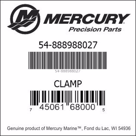 Bar codes for Mercury Marine part number 54-888988027