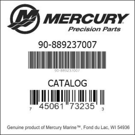 Bar codes for Mercury Marine part number 90-889237007