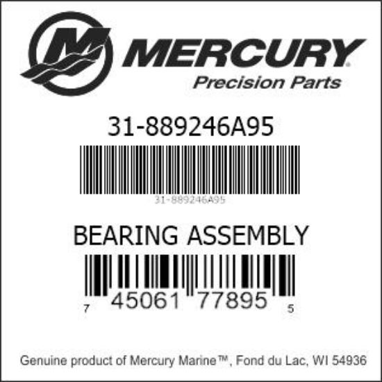Bar codes for Mercury Marine part number 31-889246A95