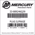 Bar codes for Mercury Marine part number 33-889246Q39