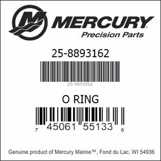 Bar codes for Mercury Marine part number 25-8893162