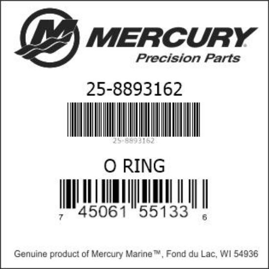 Bar codes for Mercury Marine part number 25-8893162