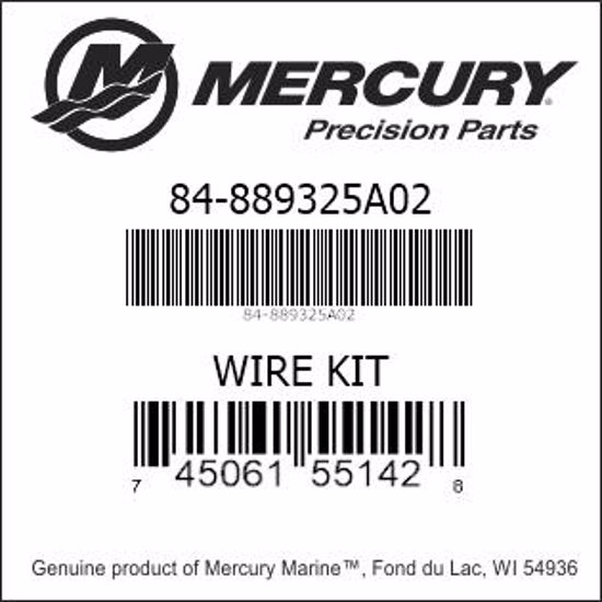 Bar codes for Mercury Marine part number 84-889325A02