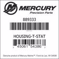 Bar codes for Mercury Marine part number 889333