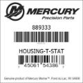 Bar codes for Mercury Marine part number 889333