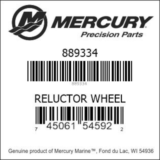 Bar codes for Mercury Marine part number 889334