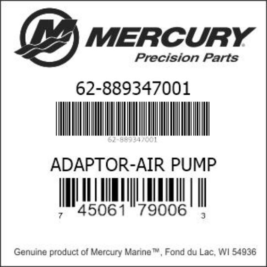 Bar codes for Mercury Marine part number 62-889347001