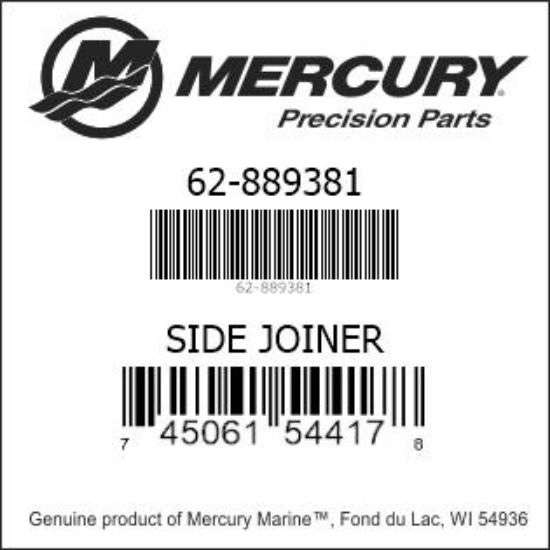 Bar codes for Mercury Marine part number 62-889381