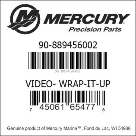 Bar codes for Mercury Marine part number 90-889456002
