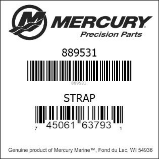 Bar codes for Mercury Marine part number 889531