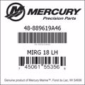 Bar codes for Mercury Marine part number 48-889619A46