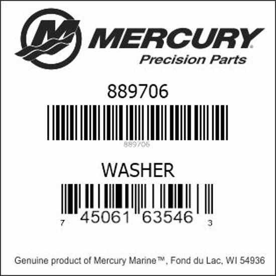 Bar codes for Mercury Marine part number 889706