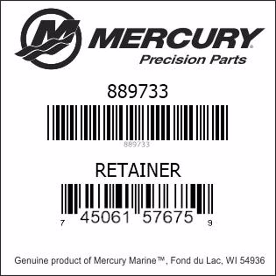Bar codes for Mercury Marine part number 889733