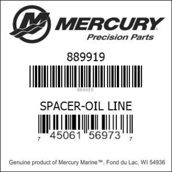 Bar codes for Mercury Marine part number 889919