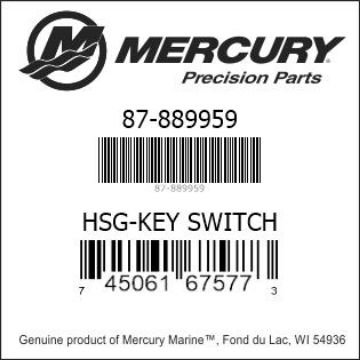 Mercury Marine part number 87-889959 HSG-KEY SWITCH Bar codes for Mercury Marine part number 87-889959