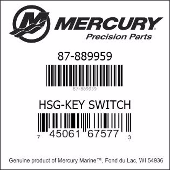 Bar codes for Mercury Marine part number 87-889959