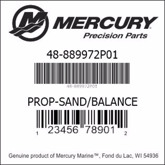 Bar codes for Mercury Marine part number 48-889972P01