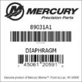 Bar codes for Mercury Marine part number 89031A1