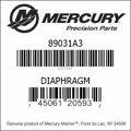 Bar codes for Mercury Marine part number 89031A3
