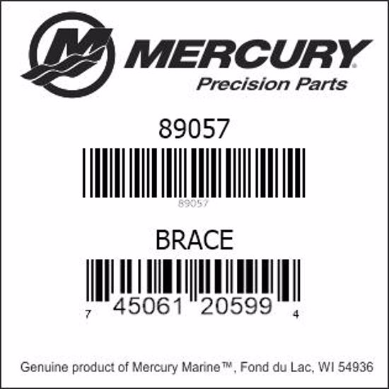 Bar codes for Mercury Marine part number 89057