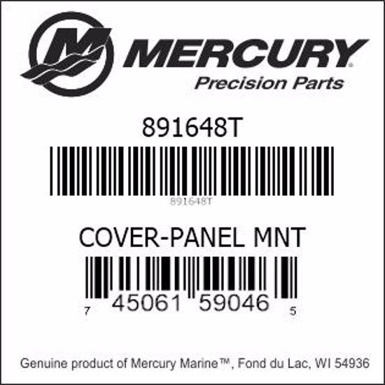 Bar codes for Mercury Marine part number 891648T