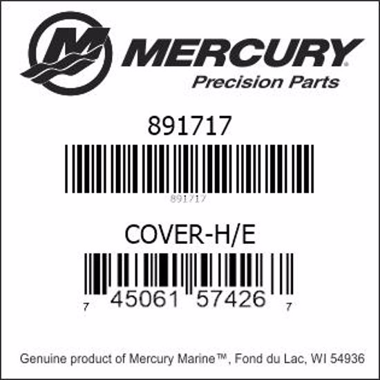 Bar codes for Mercury Marine part number 891717