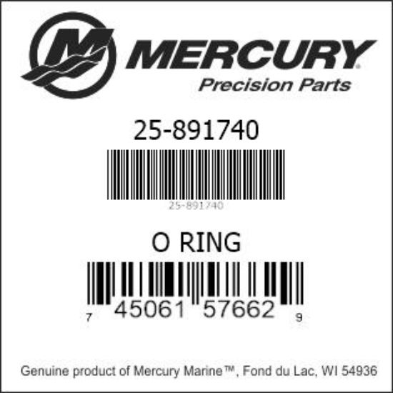 Bar codes for Mercury Marine part number 25-891740