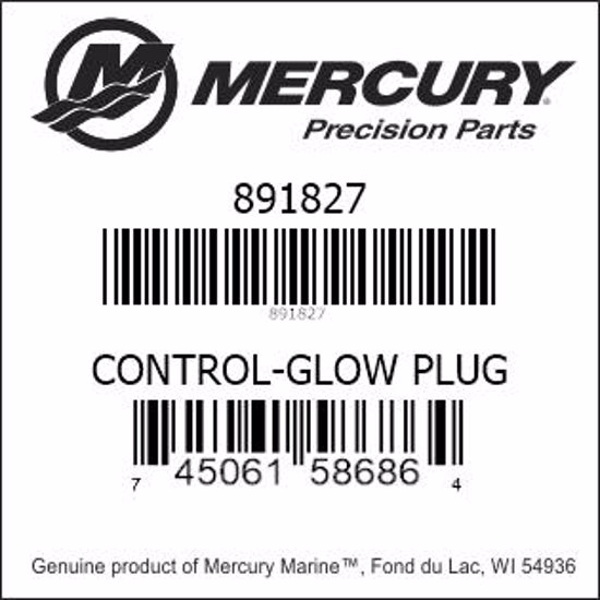 Bar codes for Mercury Marine part number 891827