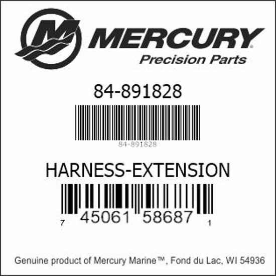 Bar codes for Mercury Marine part number 84-891828