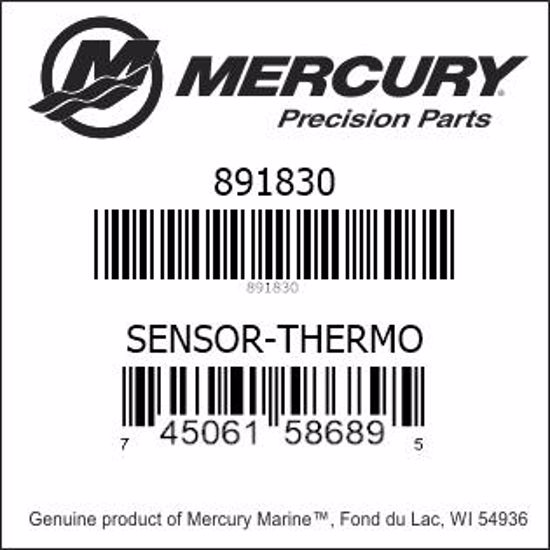 Bar codes for Mercury Marine part number 891830