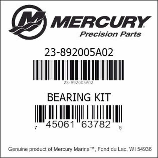 Bar codes for Mercury Marine part number 23-892005A02