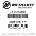 Bar codes for Mercury Marine part number 32-892438K08