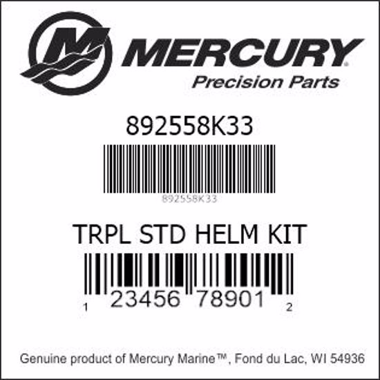 Bar codes for Mercury Marine part number 892558K33